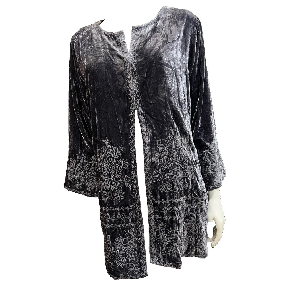 Sigrid Olsen Signature Long Sleeve Velvet Jacket Size-Large $269